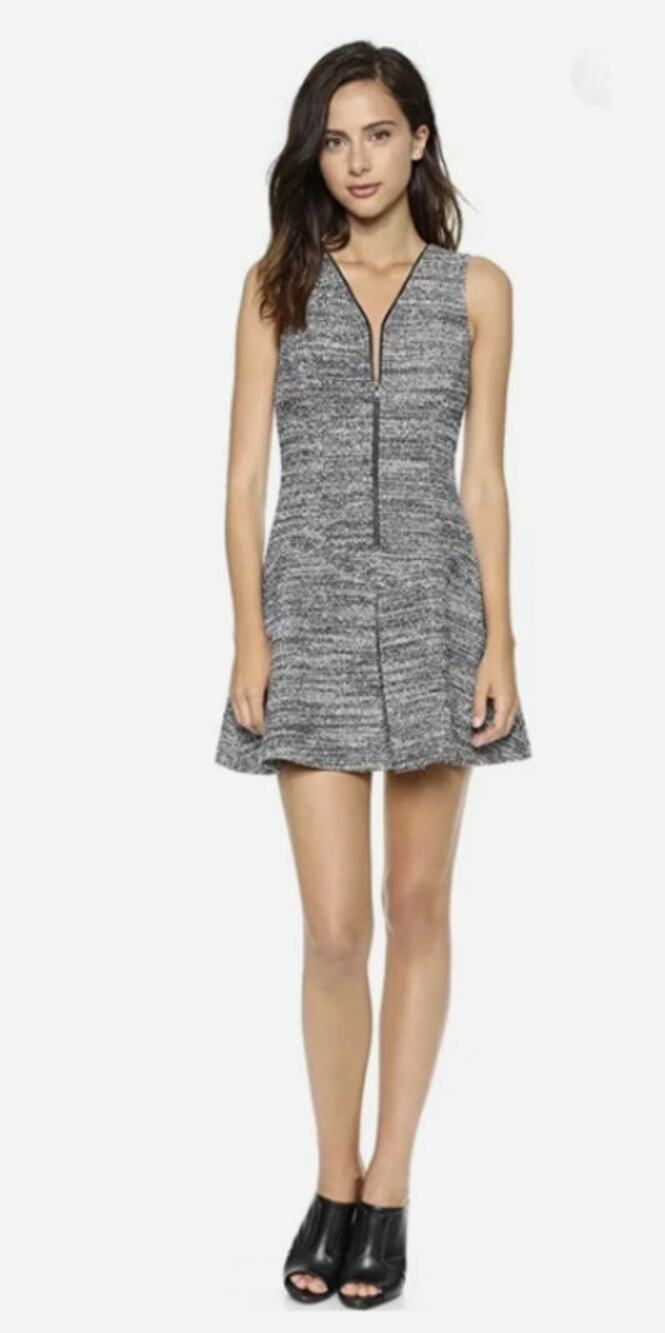 Theory Sayidres Zip Front Drop Waist Mini Dress Size 2